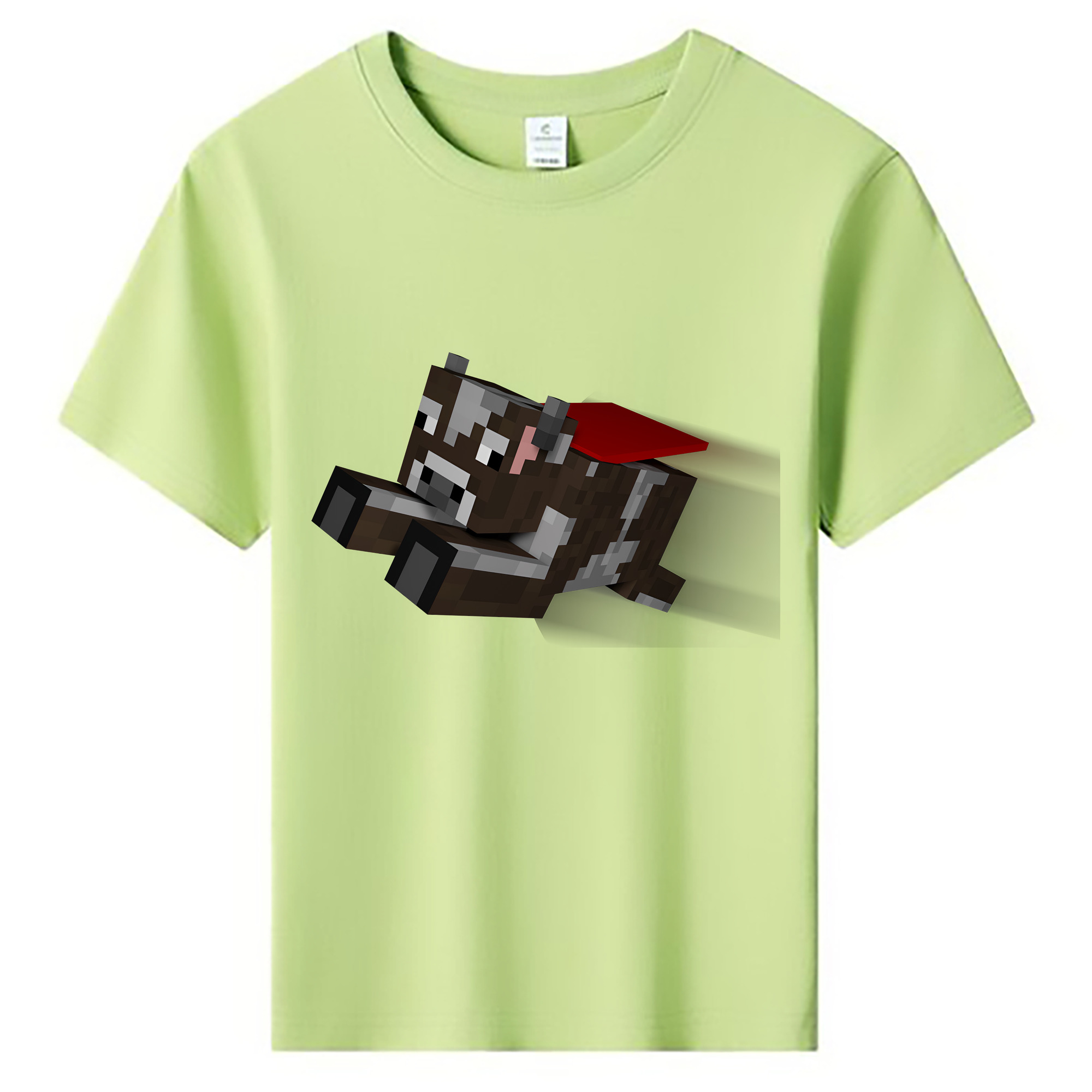 （画像用） マインクラフト ブロックの世界 Minecraft MC Block world 綿100％キッズTシャツ（フロントプリント）